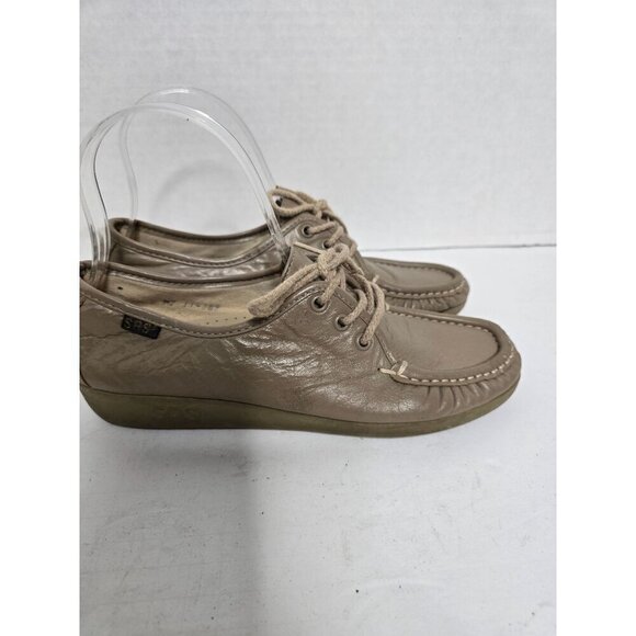 Vintage 70s SAS Tan Neutral Lace Up Preppy Shoe - Picture 10 of 10